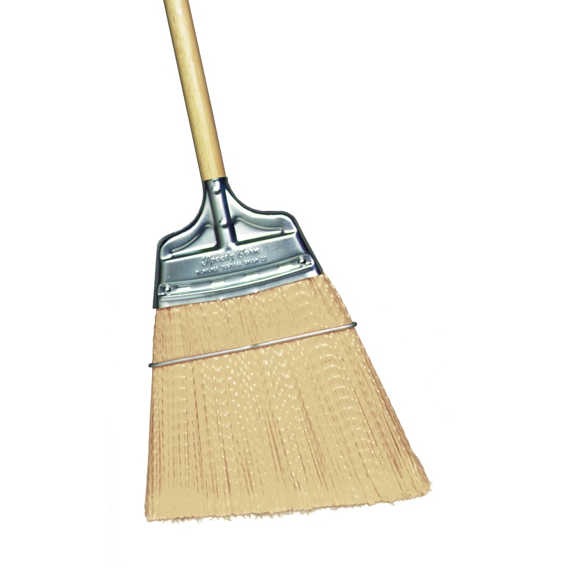 10 in. Corn Blend Upright Broom with 55 in. Wood Handle (12-Case)